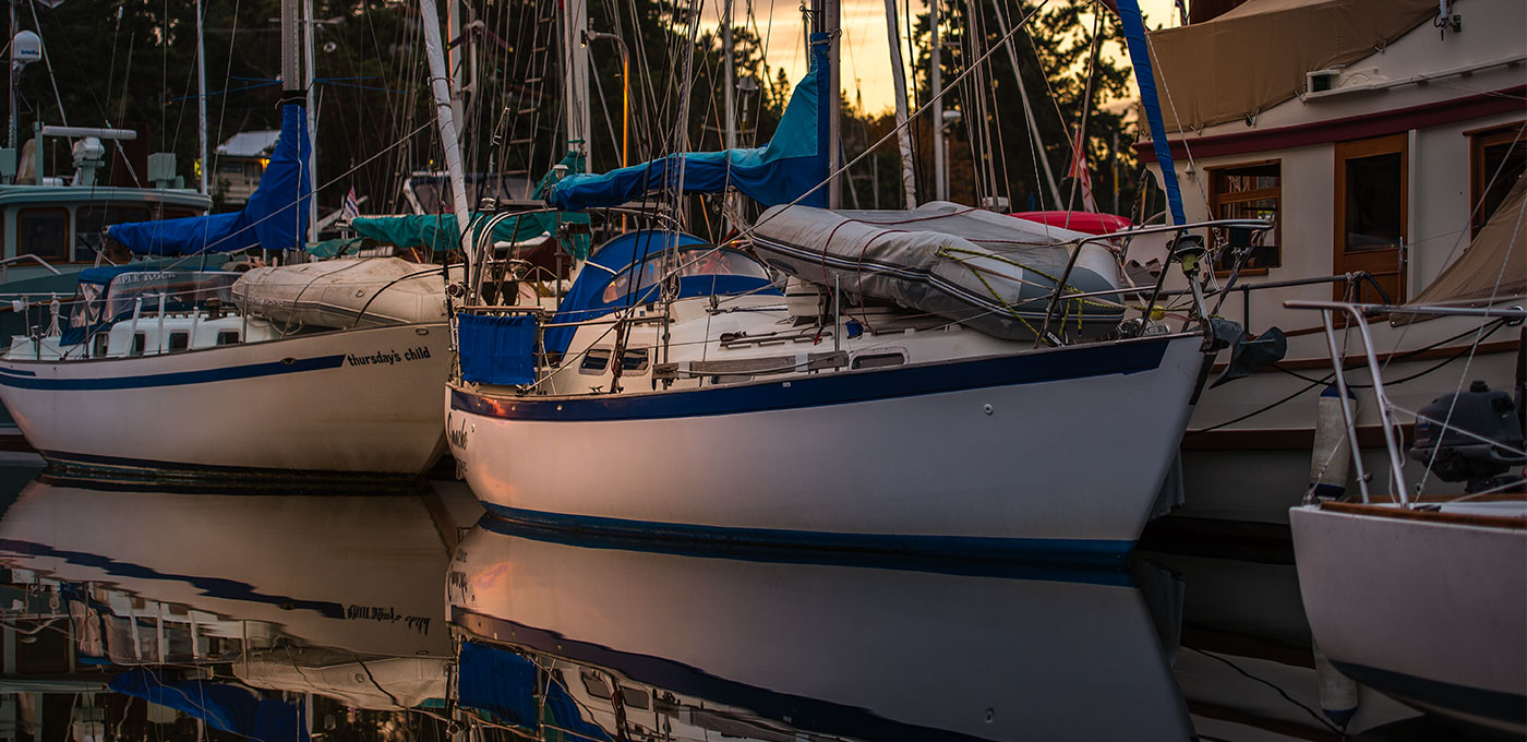 Sailboats in Ganges Harbour, BC