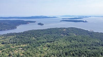 Sweeping view over the Gulf Islands from a Salt Spring Island hilltop
